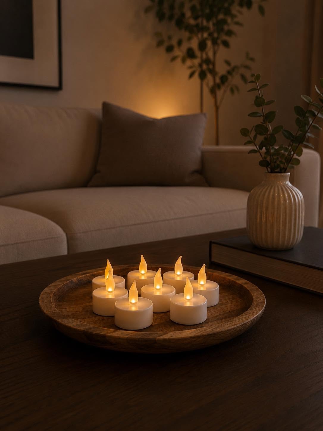 Teelichter mit LED - 8 Stk. mit Fernbedienung