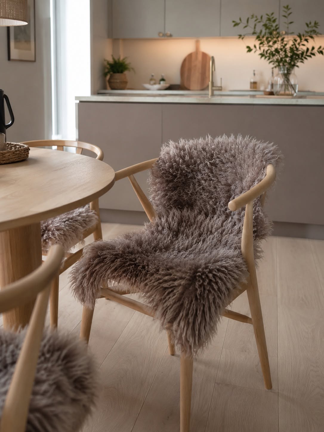 Imiteret lammeskind - Taupe