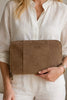 Clutch Wildleder Camel