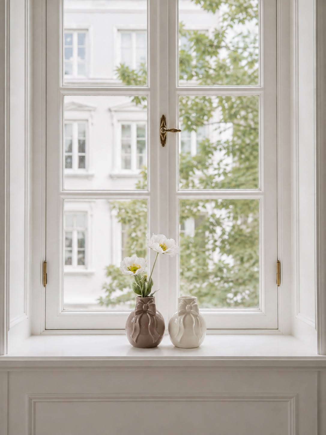 Vase mit Schleife - Old Rose