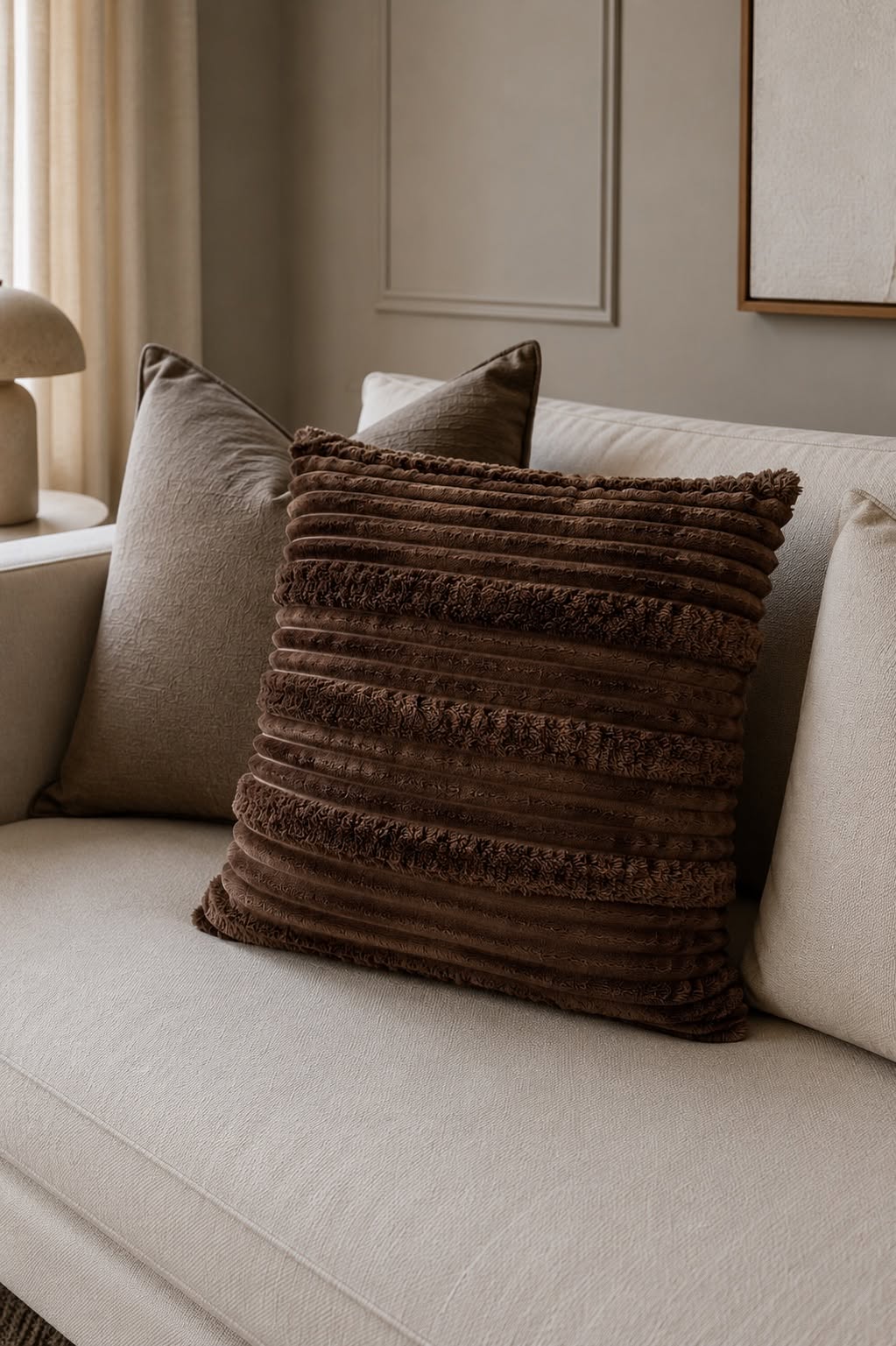 Kissen mit Füllung 45x45 cm - Brown