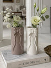 Vase mit Schleife - Altrosa