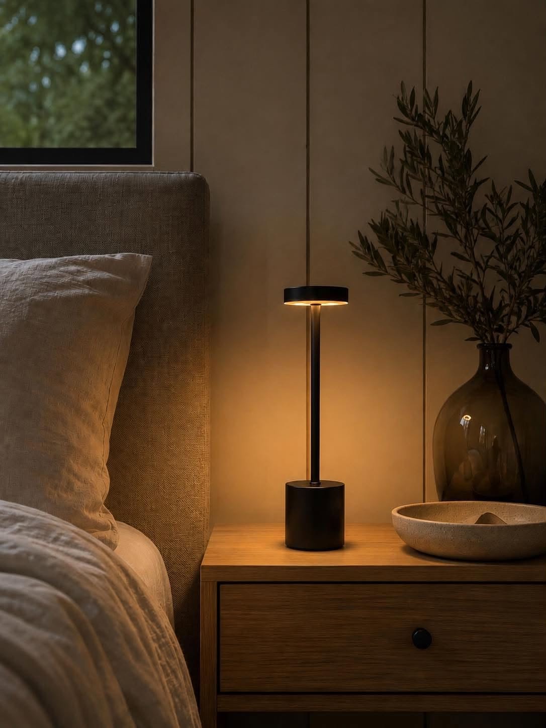 LED-Tischlampe BLACK - wiederaufladbar mit Touch