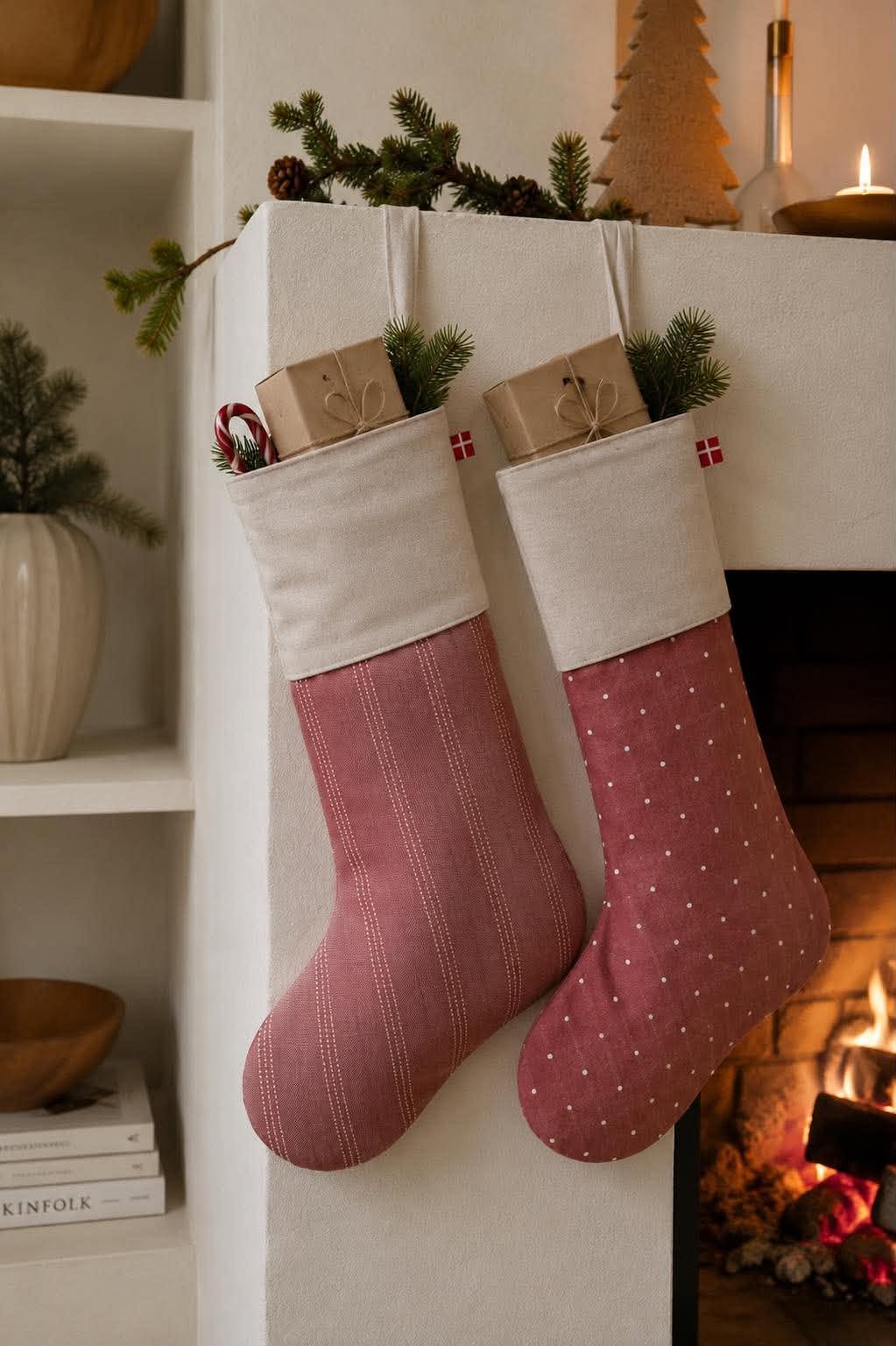 Weihnachtstrumpf mit Punkten