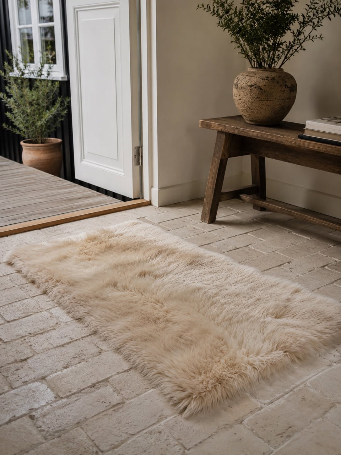 Teppich aus Lammfell 70x140 - Linen