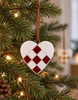 Weihnachtsherz Keramik - Weiß / Rot – Weihnachtsanhänger
