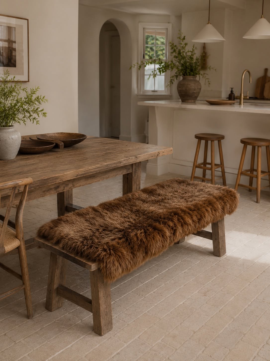 Teppich aus Lammfell 70x140 - Brown