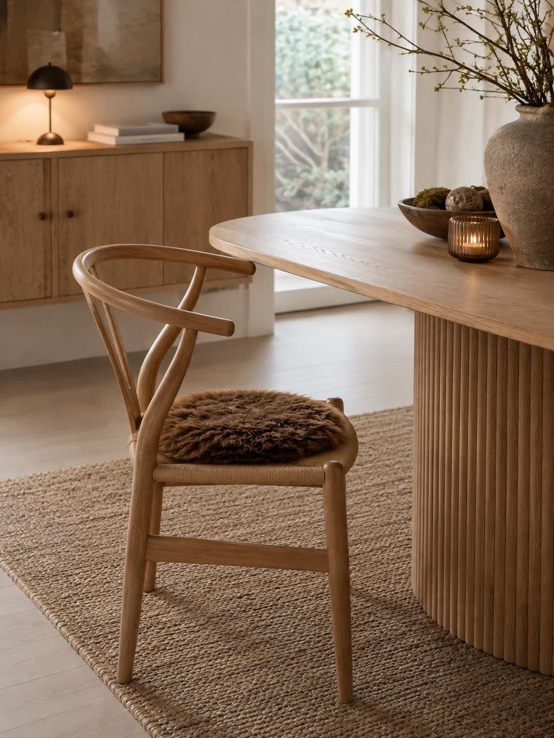 Sitzfell Lammfell - Ø 34cm braun