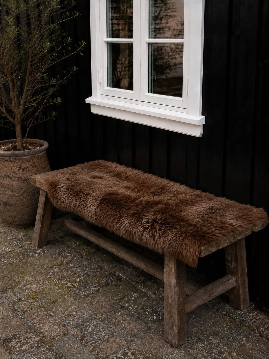 Teppich aus Lammfell 70x140 - Brown