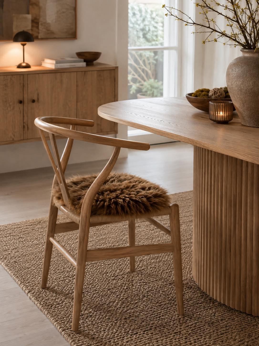 Sitzfell Lammfell - Ø 34cm braun