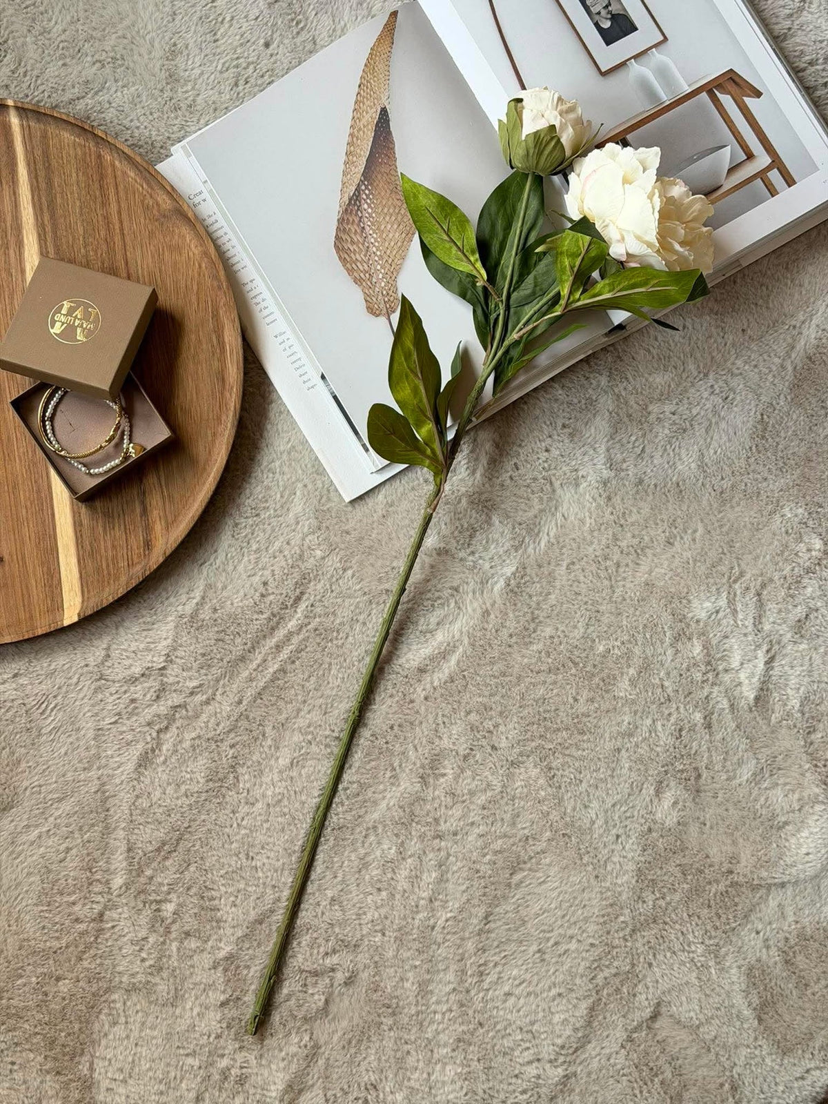 Pfingstrose 69 cm - creme