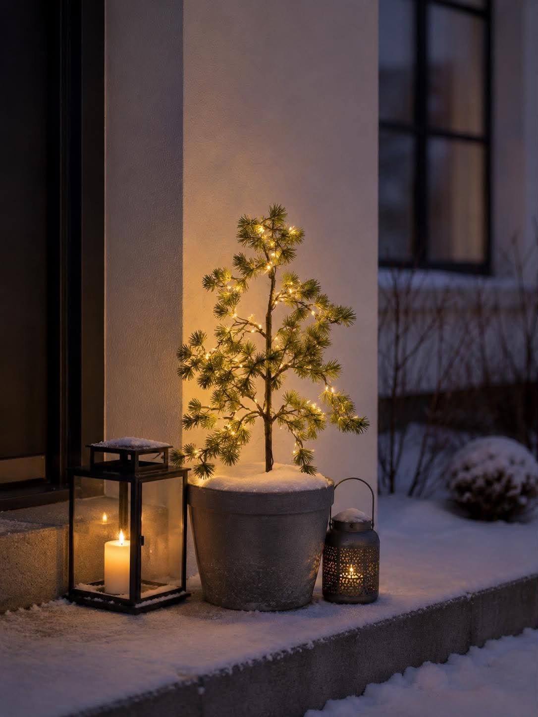 Zedernbaum mit Lichterkette - Für den Außenbereich geeignet