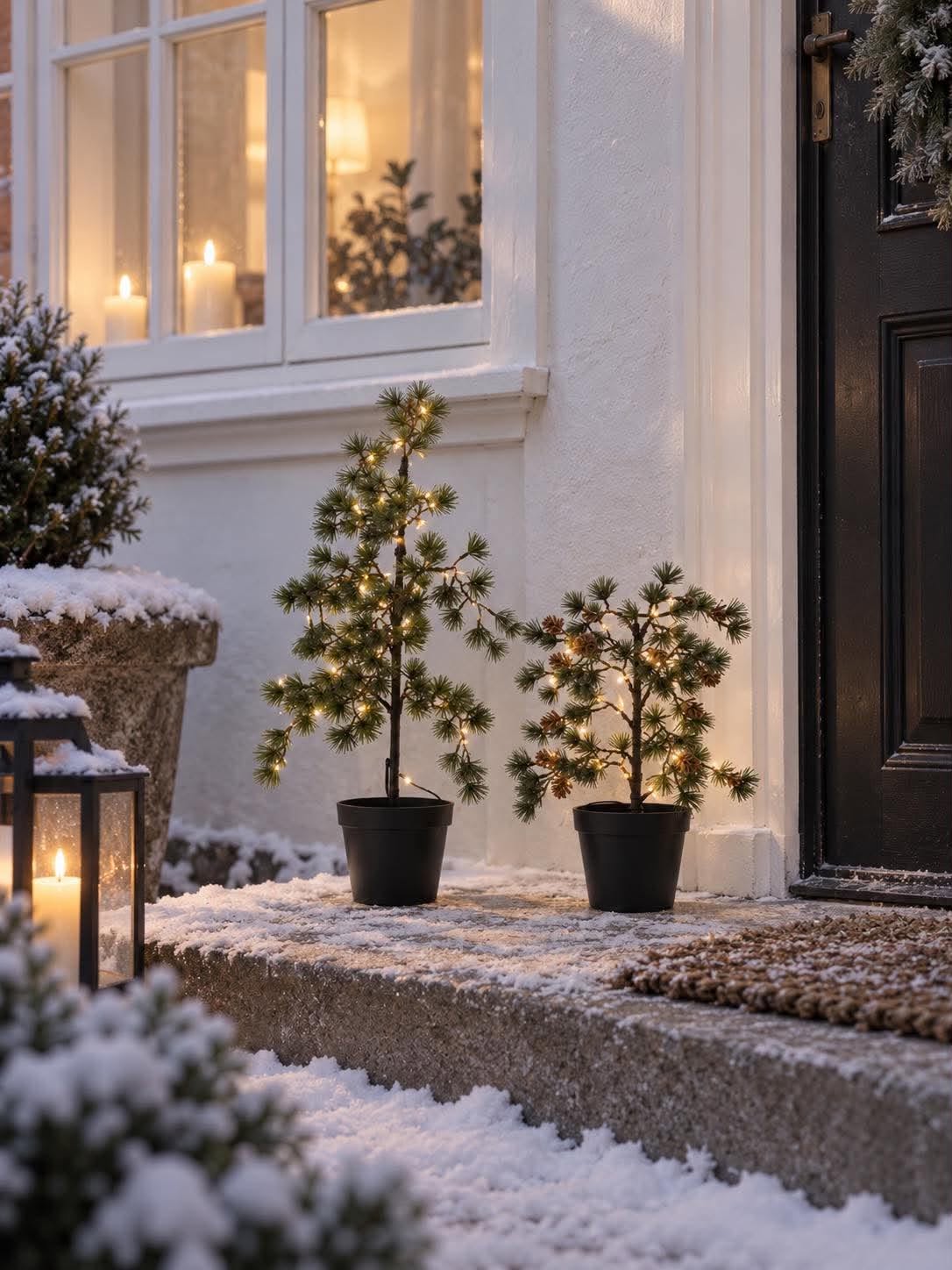 Zedernbaum mit Lichterkette - Für den Außenbereich geeignet