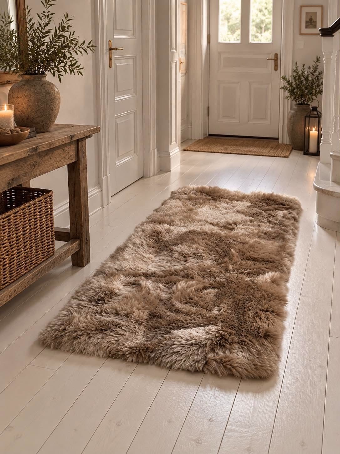 Teppich aus Lammfell - 70x140 Taupe