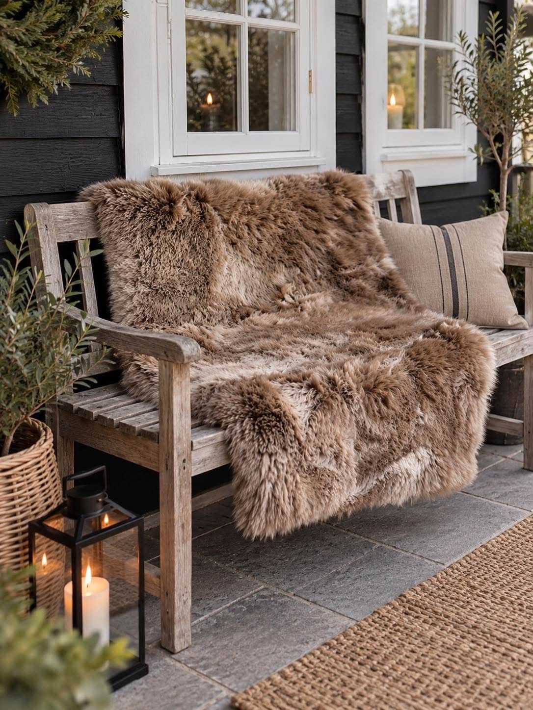 Teppich aus Lammfell - 70x140 Taupe