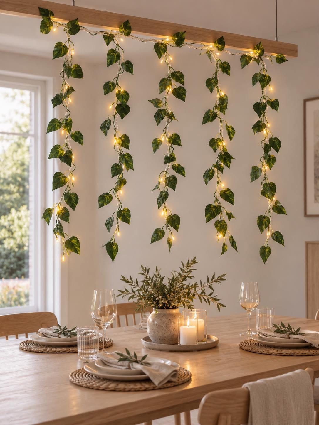 Lichterkette rankende Blätter