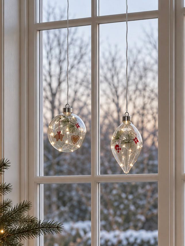 Weihnachtskugeln mit LED-Licht