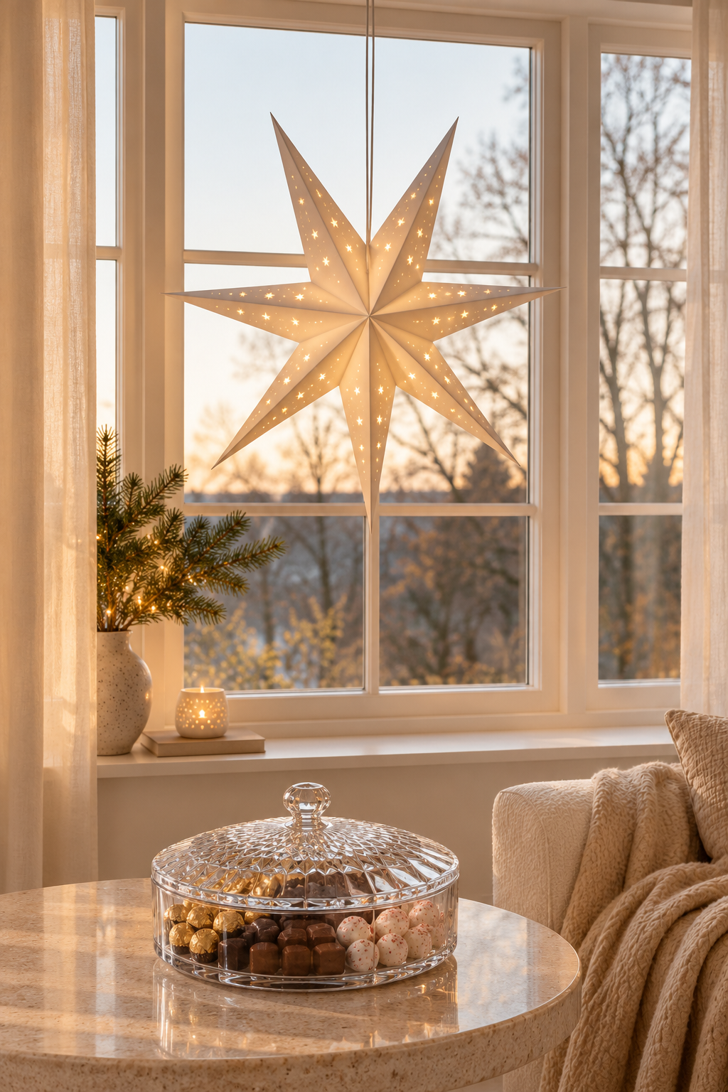 Stern 60 cm mit Licht und Timer