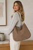 Schultertasche aus Wildleder und Rindsleder