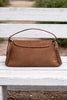 Wildleder-Handtasche Cognac