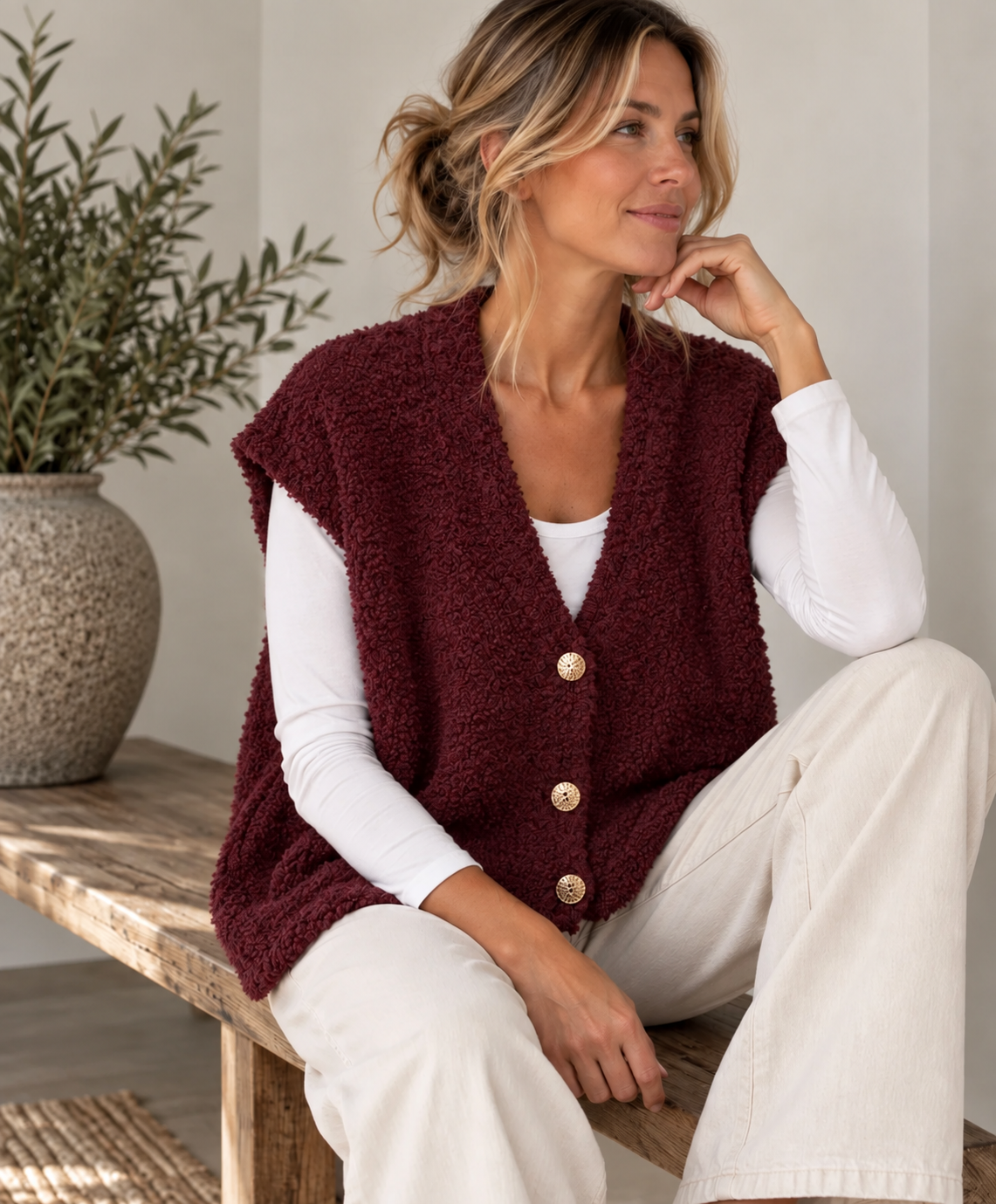 Weste Bordeaux