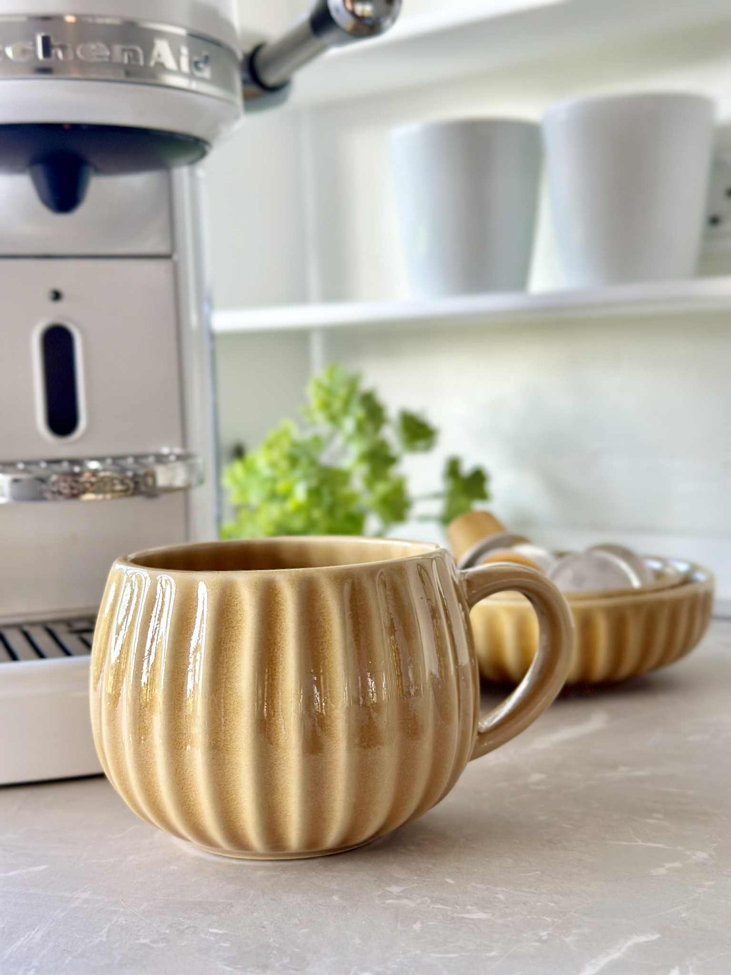 Becher VIGA Streifen - Senf