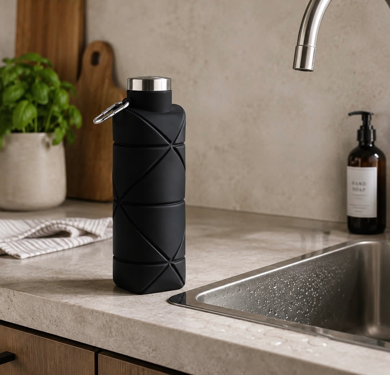 Zusammenklappbare Silikon-Wasserflasche 700 ml