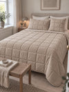 Bettüberwurf Samt - Cappuccino