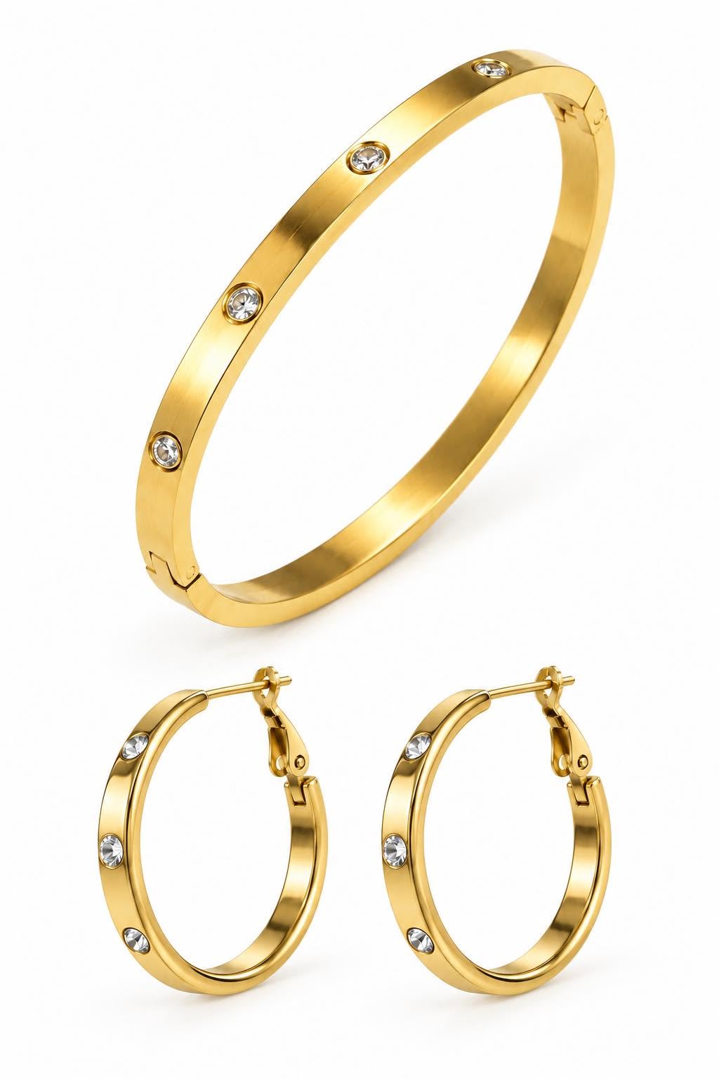 Mindy Set mit Armband und Ohrringen - vergoldet