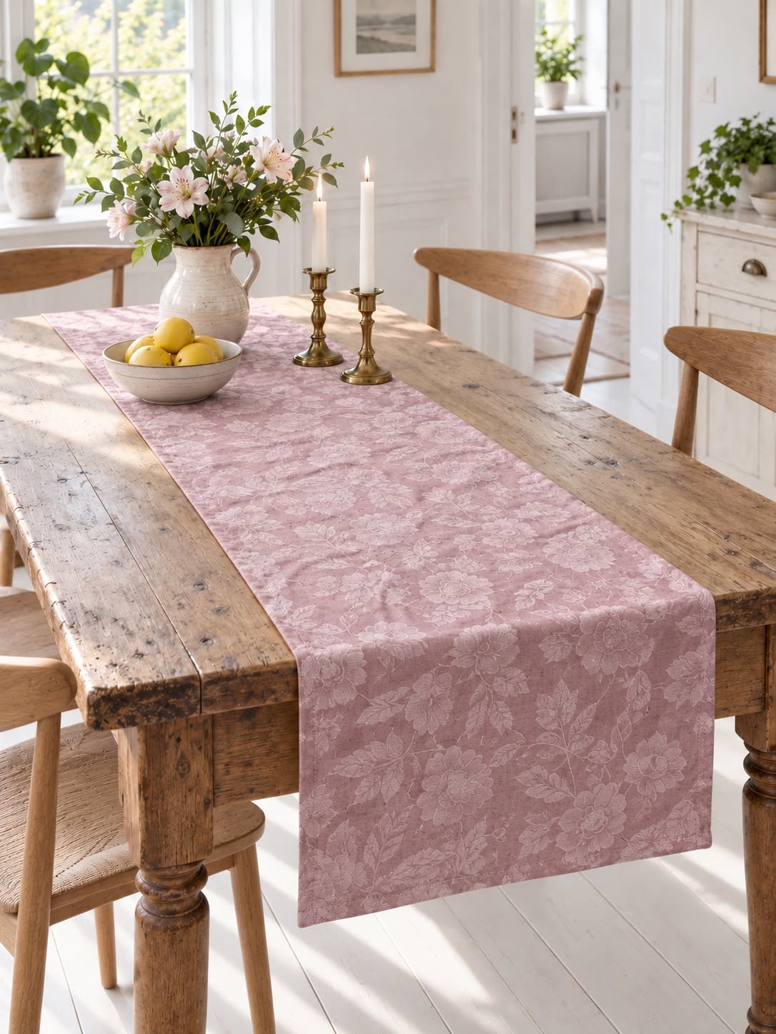 Tischläufer JACQUARD Rosa