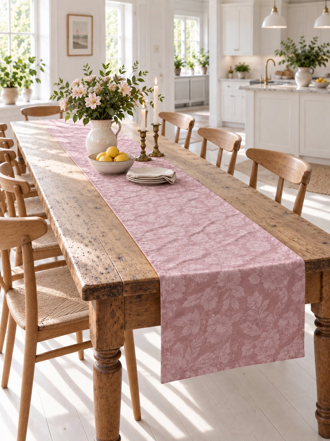 Tischläufer JACQUARD Rosa
