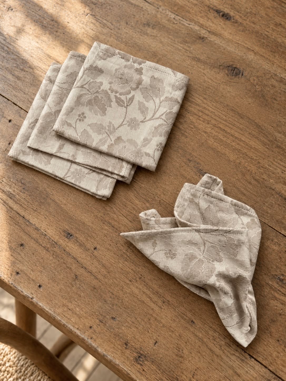 Mundservietter JACQUARD Sand - 4 stk