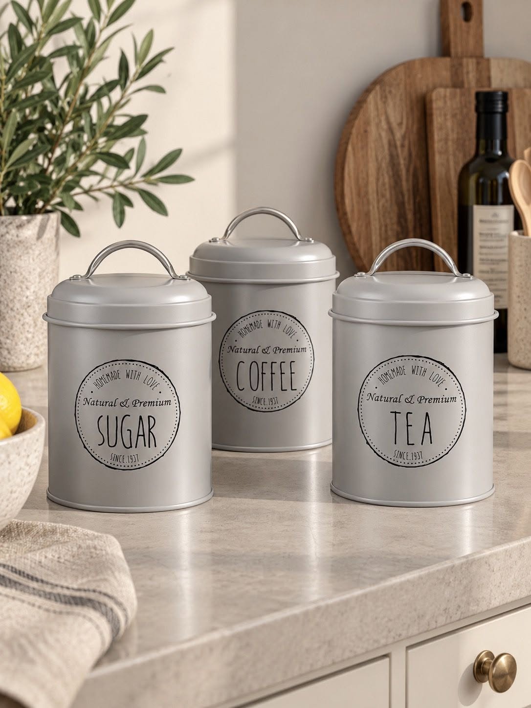 Dosen Taupe - Set mit 3 Stk.