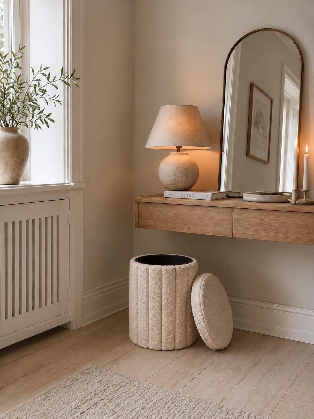 Pouf mit Stauraum - Beige