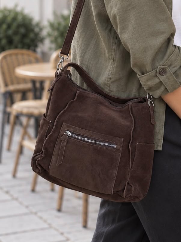Crossbody Raw Boheme XL – Braunem Wildleder