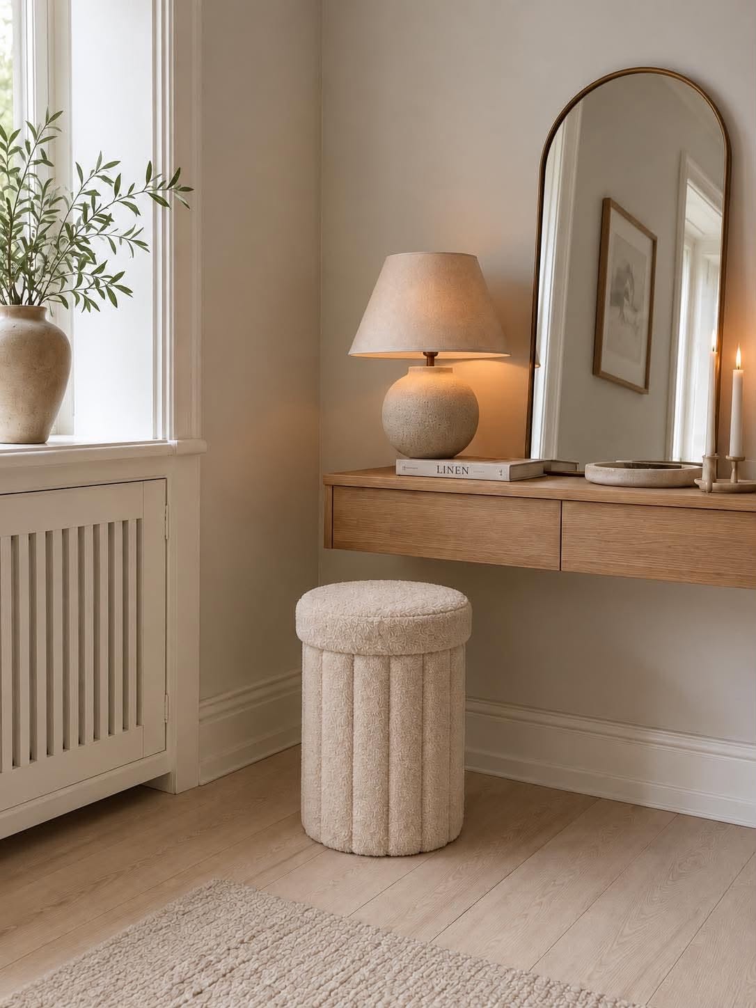 Pouf mit Stauraum - Beige
