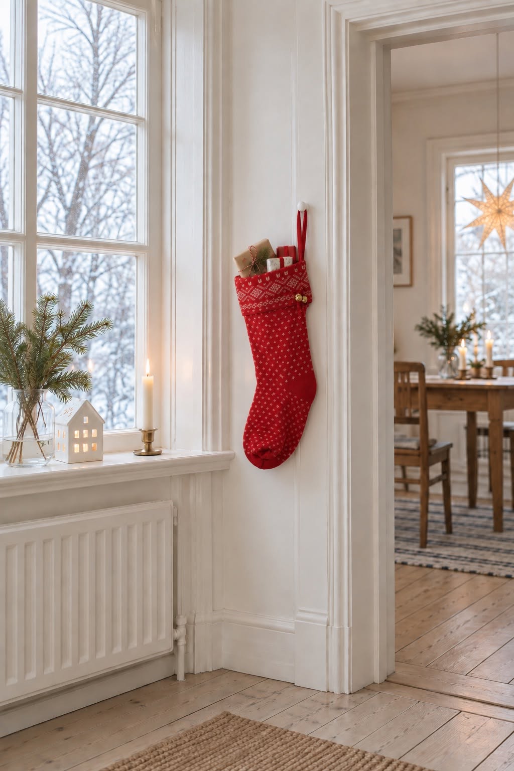 Weihnachtssocke gestrickt