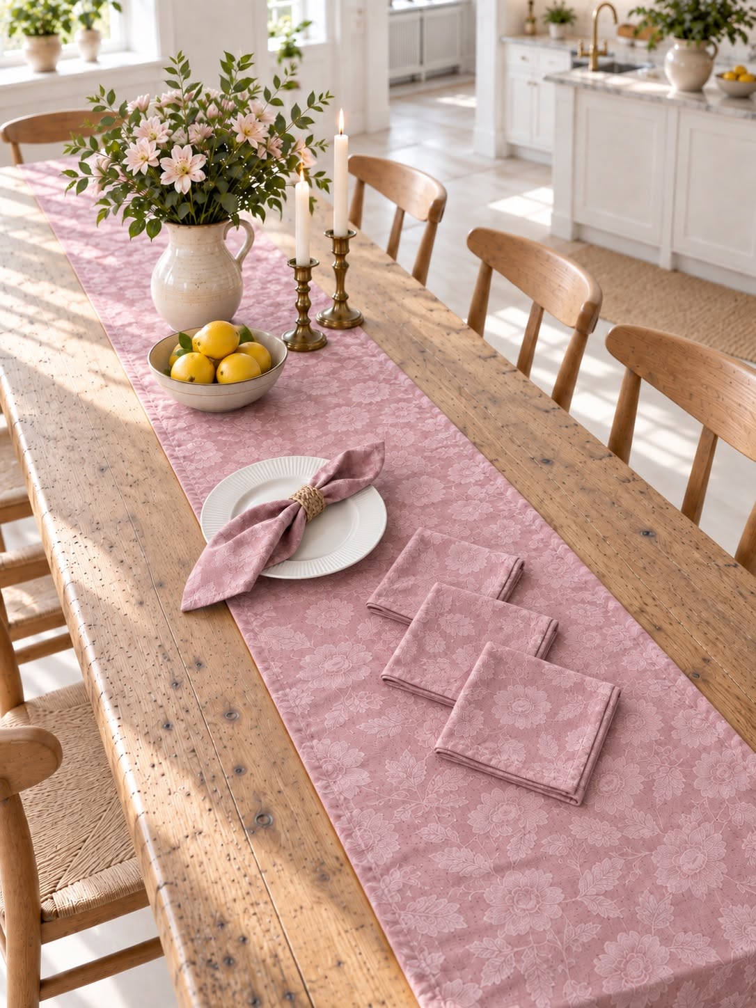 Servietten JACQUARD Rosa - 4 Stk