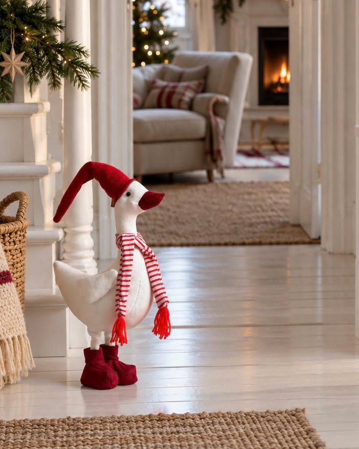 Weihnachtsente mit roter Mütze
