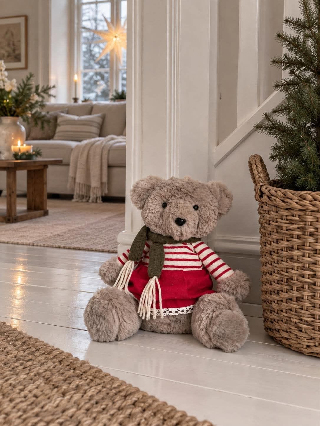 Bamse med strik - Jul