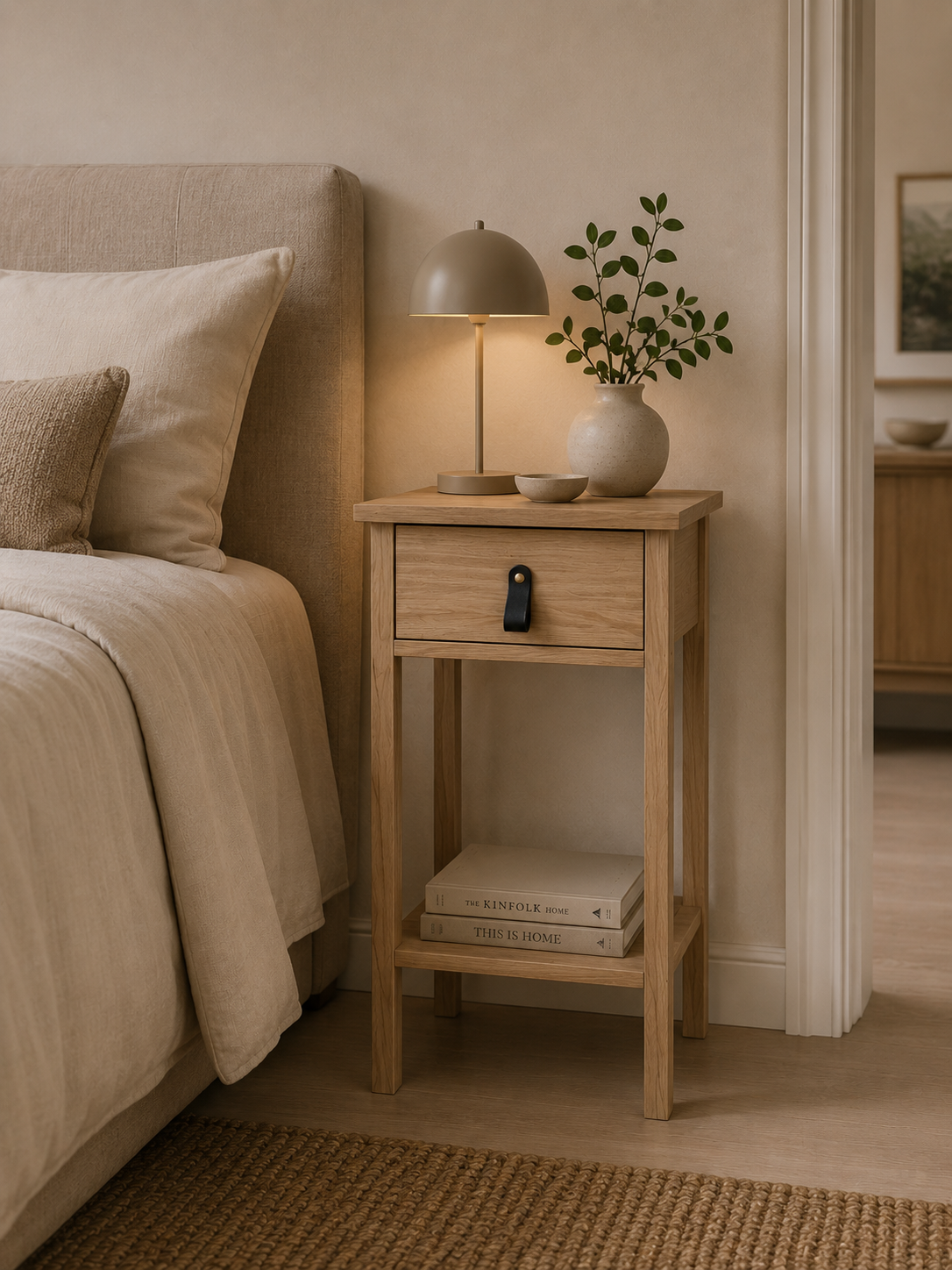 Tisch mit Schublade und Ablage - Holzoptik