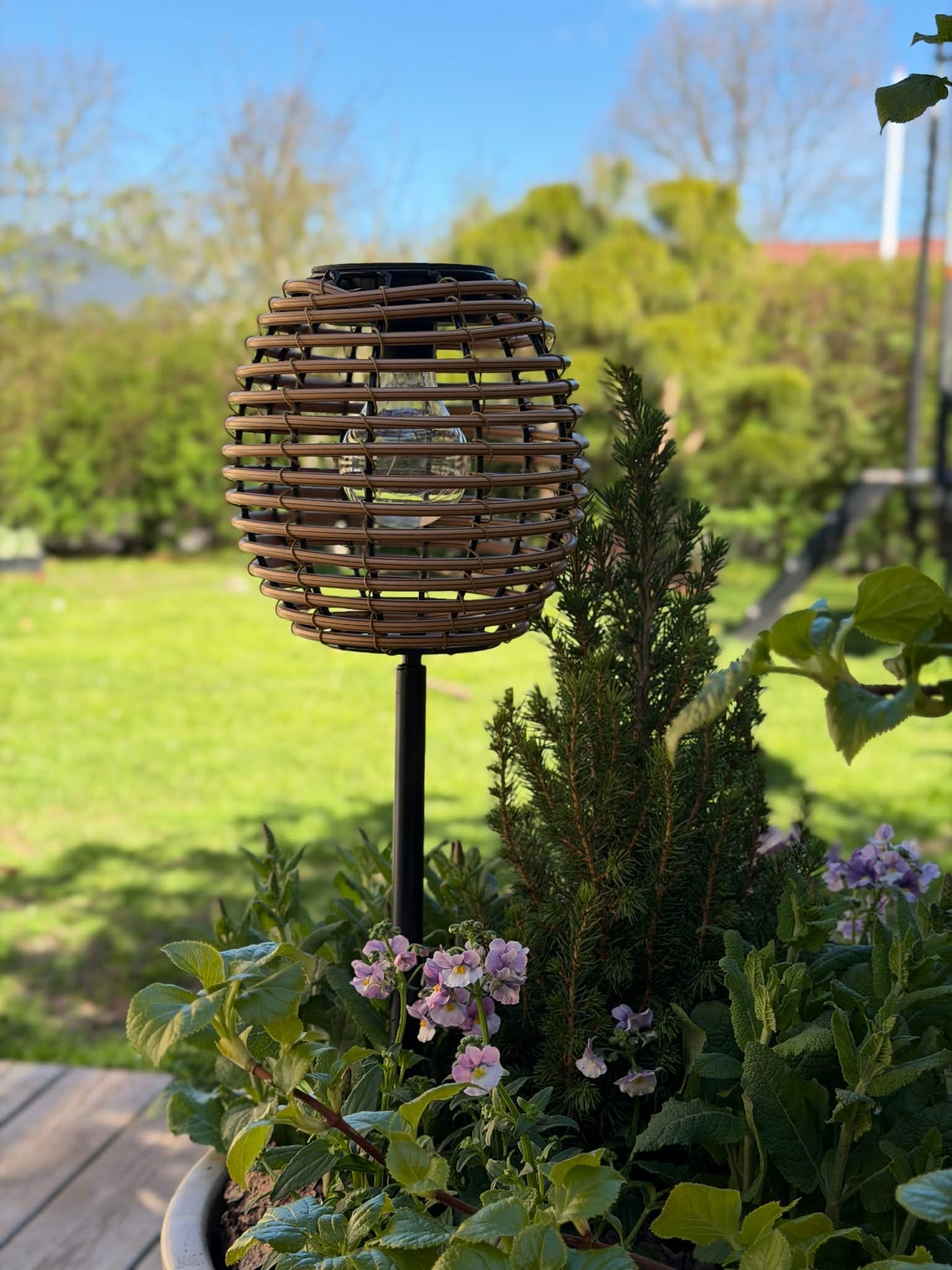 Laterne auf Spieß 53 cm - Solar Natur