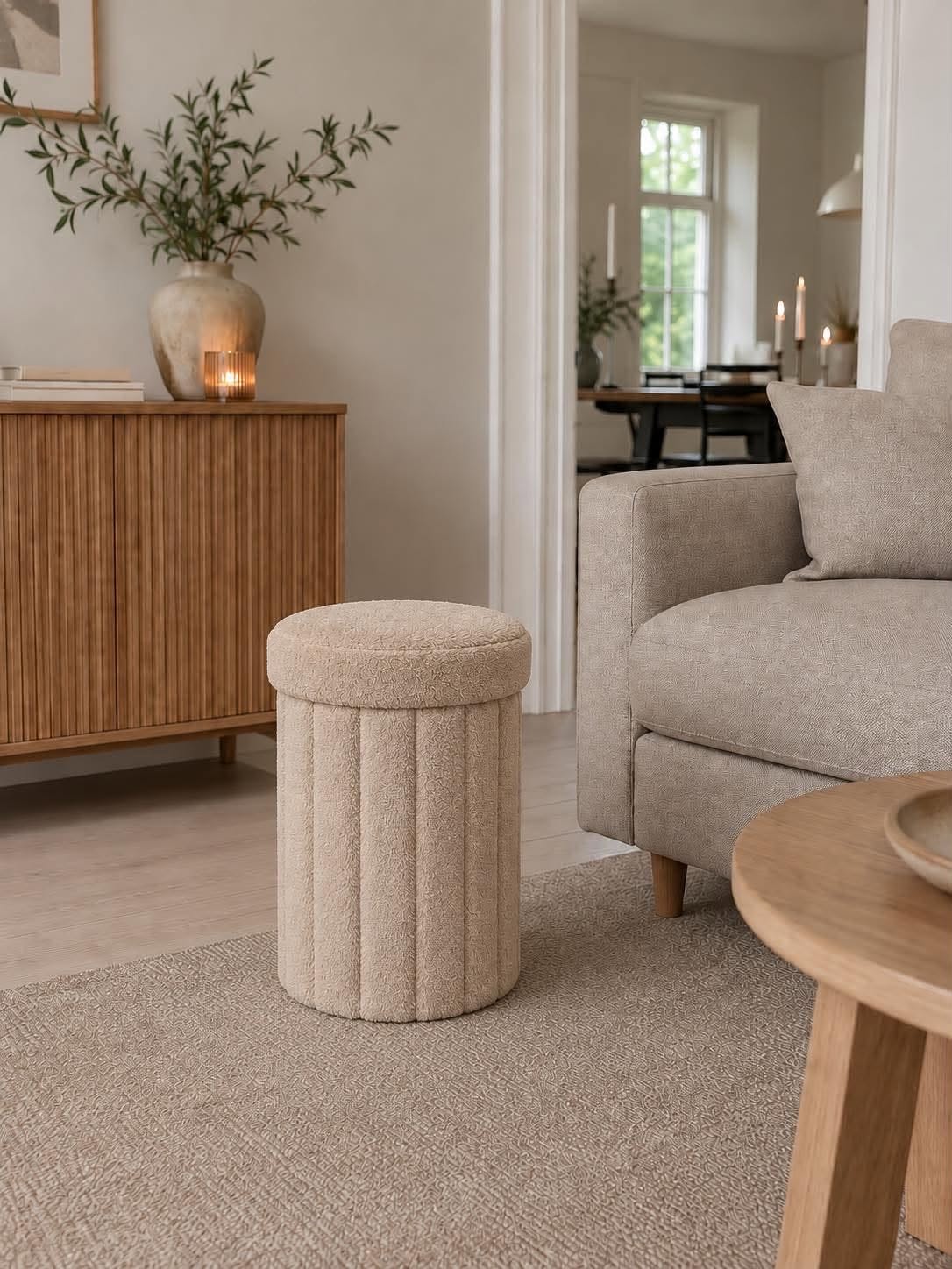 Pouf mit Stauraum - Beige