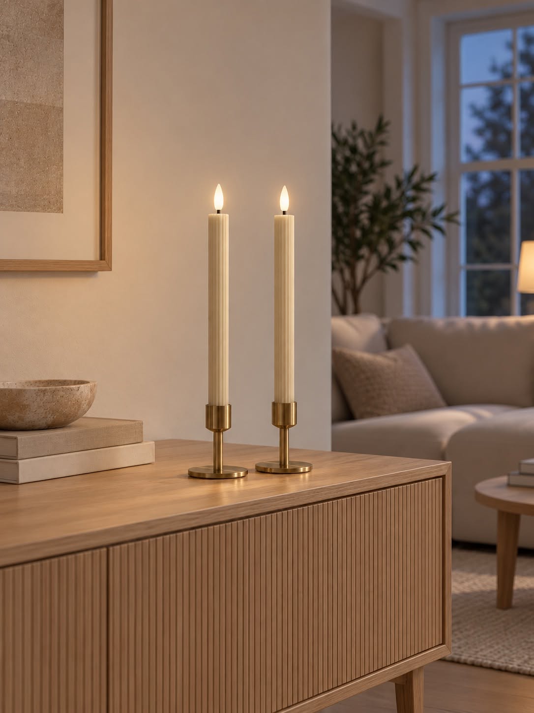 LED-Stabkerzen mit Rillen und Fernbedienung - Latte´