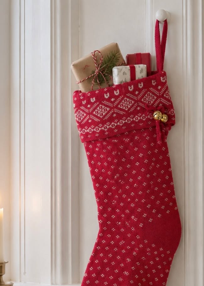 Weihnachtssocke gestrickt
