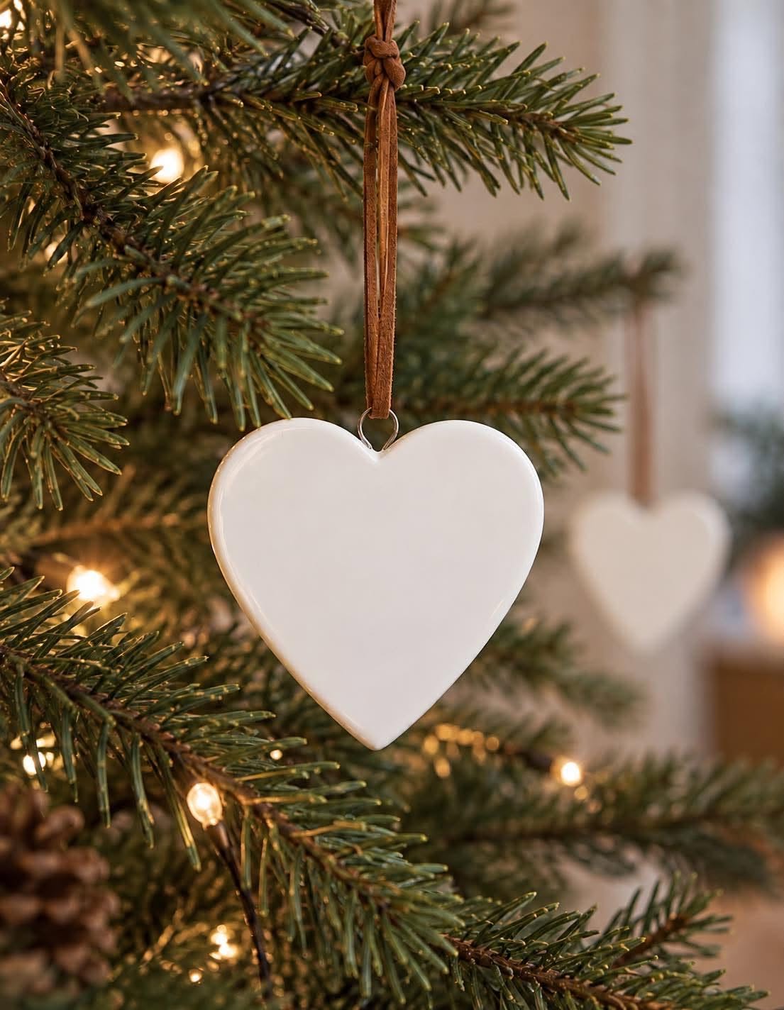 Weihnachtsherz Anhänger - Keramik