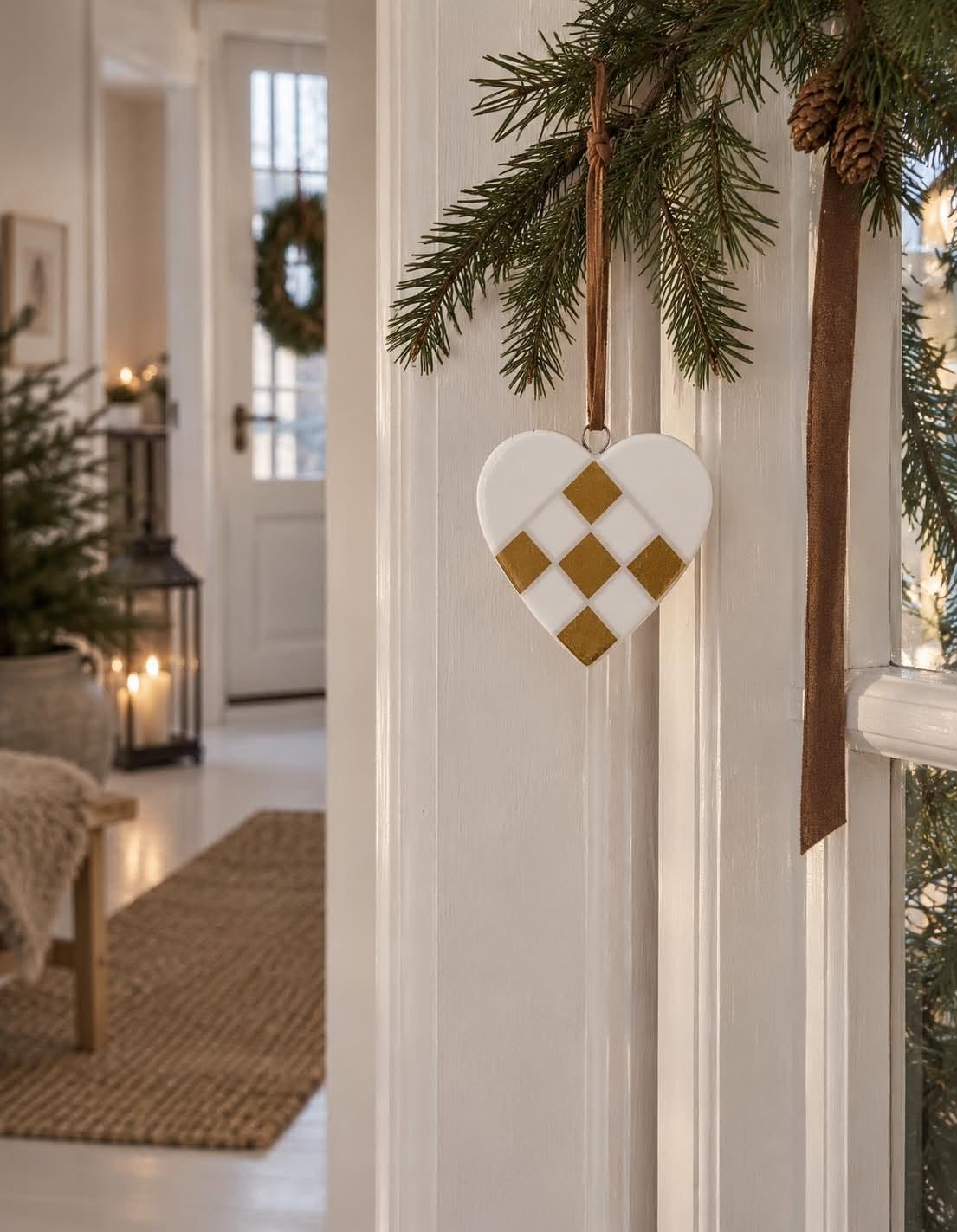 Weihnachtsherz Anhänger - Keramik