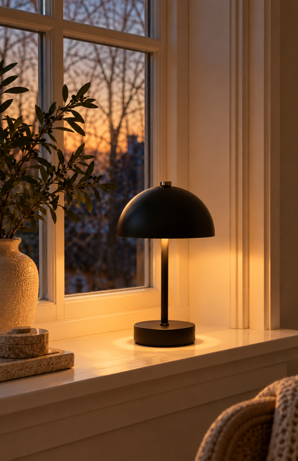 Tischlampe mit Touch - Schwarz