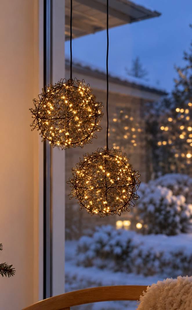LED-Kugel für draußen - Schwarz