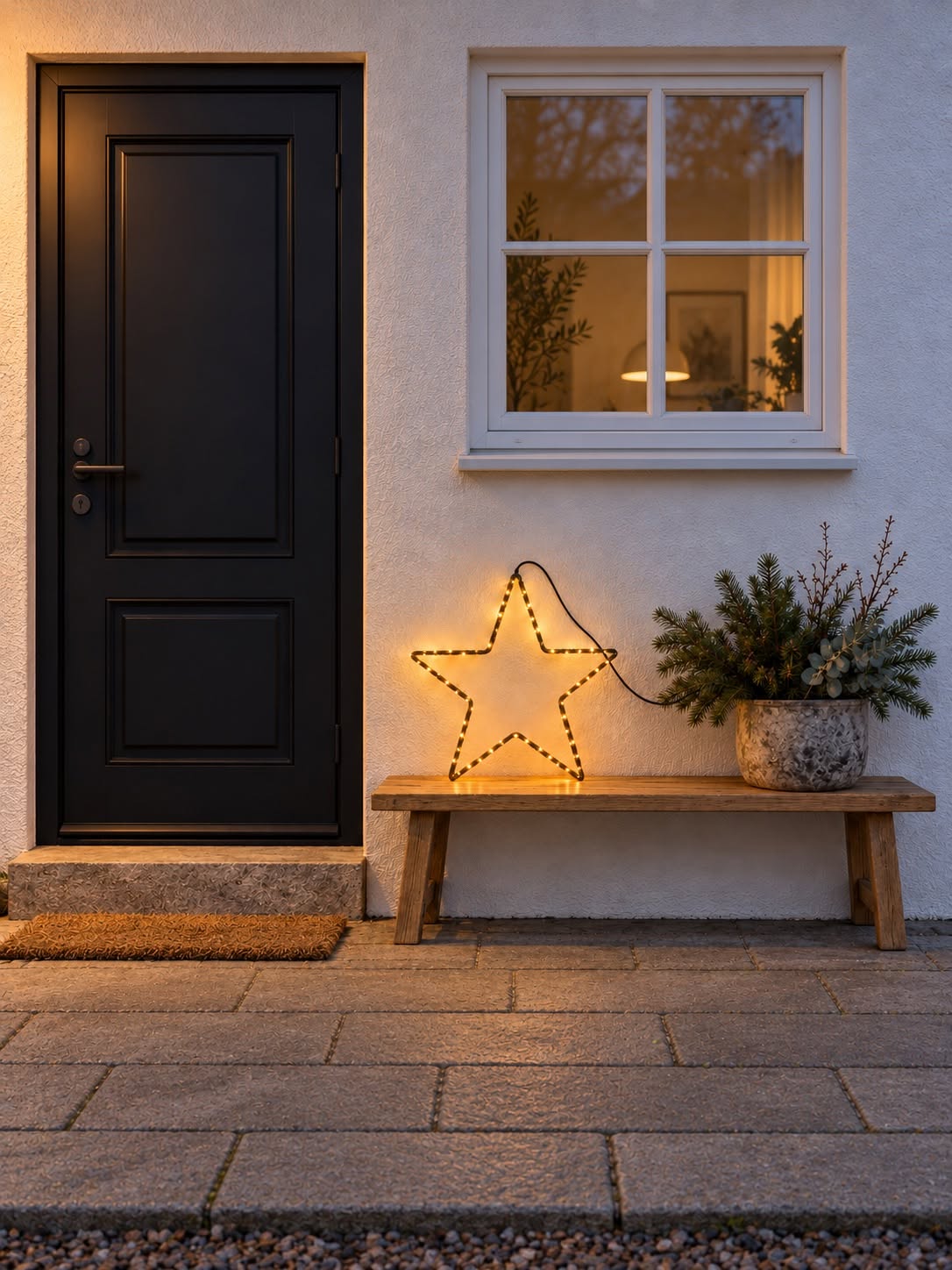 Stjerne med 60 micro led lys - Godkendt til udendørs